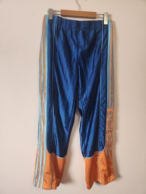 Vintage Y2K 2005 Adidas Adibreak Snap Pants Blue Orange Tear Away Size M Youth